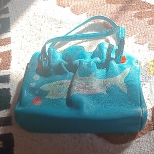 Vintage Purse with Handpainted Fish